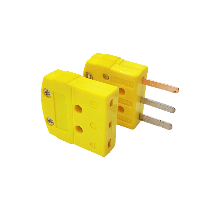 3 Prong Flat Pins Miniature Connector for Thermocouple, RTD and 3Wire