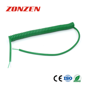 CC-K Spring Coiled Retractable Cable With 2 Open Ends For Thermocouple