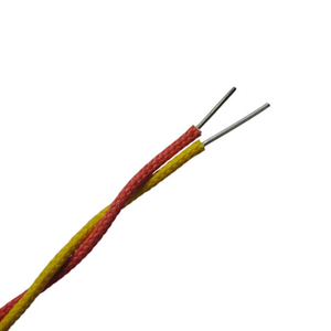 High temperature fiberglass insulated twisted pair thermocouple wire and thermocouple extension wire - Single pair